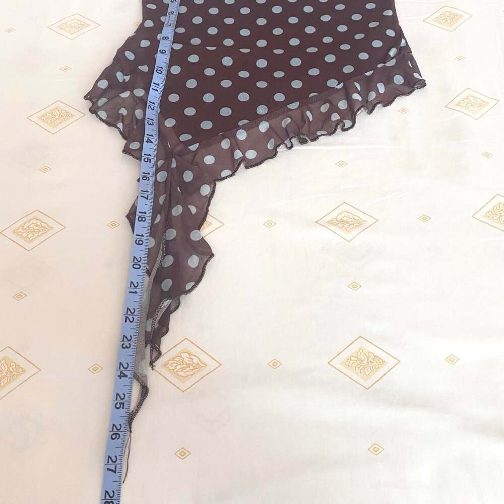 BNWT y2k brown and blue polka dot strapless tube top - Picture 6 of 6